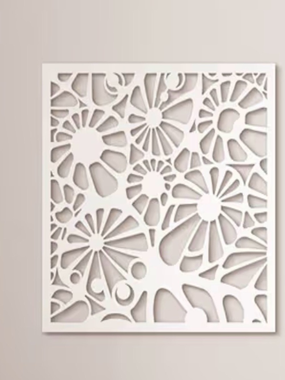 (3) White Floral Cutout Wall Panels - Home Wall Decor